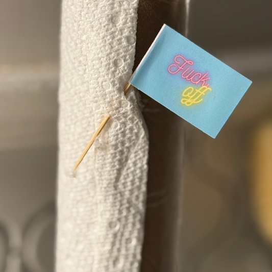 Miami Neon Style Fuck Off Toothpick Flags