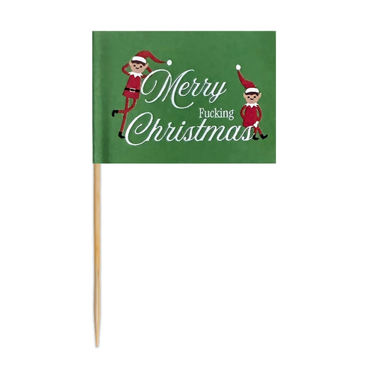 Merry Fucking Christmas holiday toothpick flag