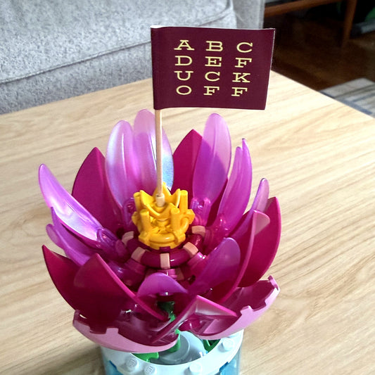 ABCDEFUCKOFF toothpick flag in a flower cupcake topper