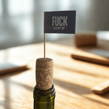Block Letter Fuck Off Toothpick Flags