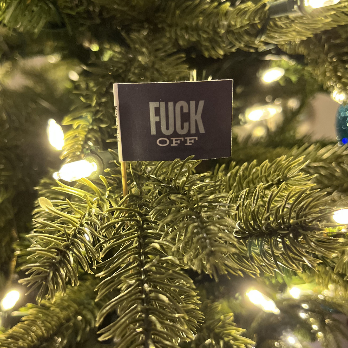 Block Letter Fuck Off Toothpick Flags