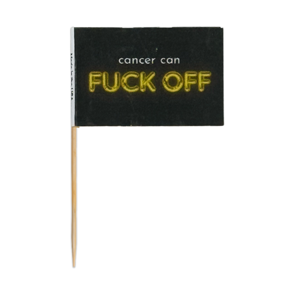 Cancer Can Fuck Off Toothpick Flags