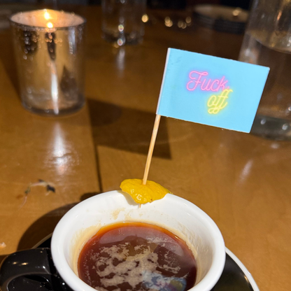 Miami Neon Style Fuck Off Toothpick Flags