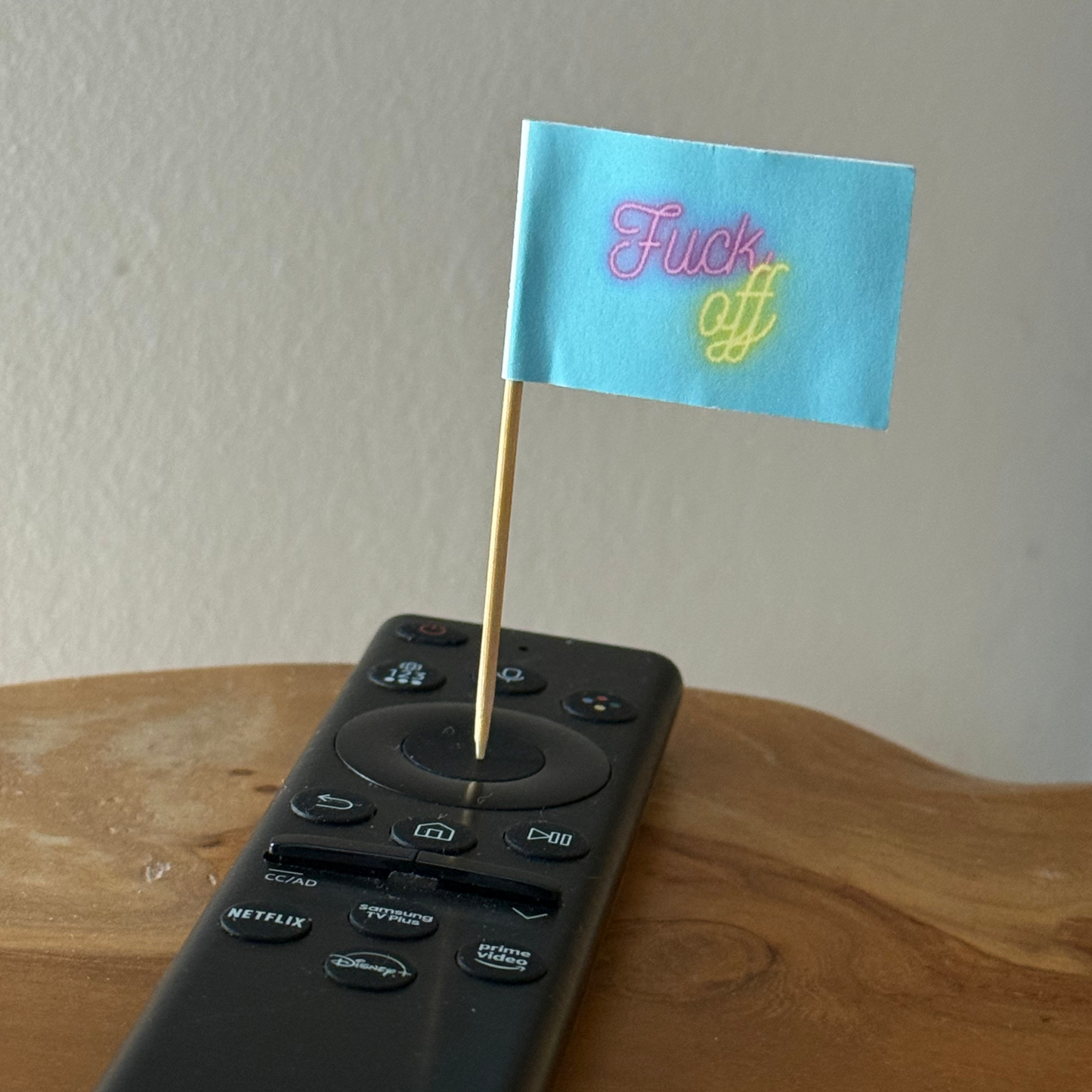 Miami Neon Style Fuck Off Toothpick Flags