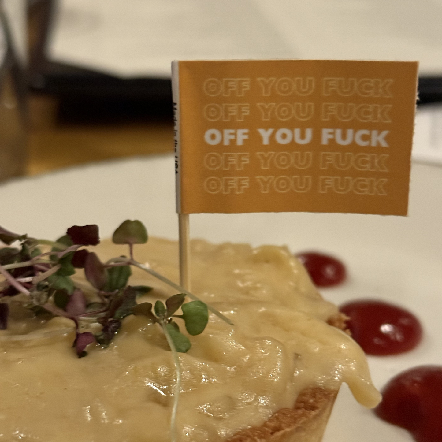 Off You Fuck Toothpick Flags