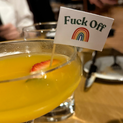 Fuck Off Over the Rainbow Toothpick Flags