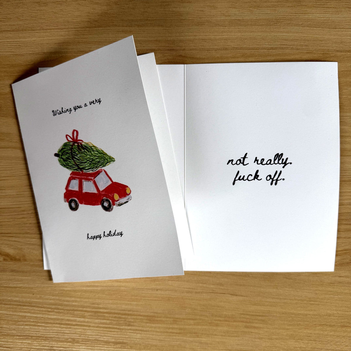 Very Happy Holiday card front and inside